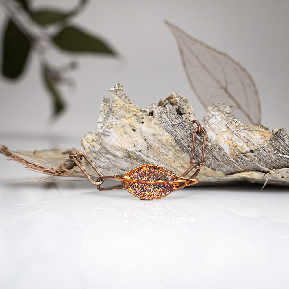 Real Eucalyptus Leaf - Copper Bracelet